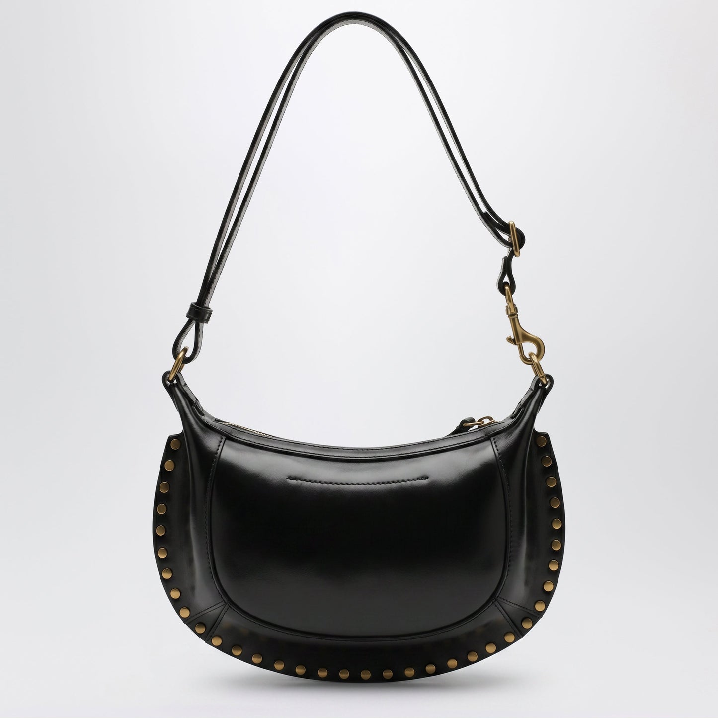Isabel Marant Oskan Moon Studded Calfskin Leather Bag In Black Women ISABEL MARANT