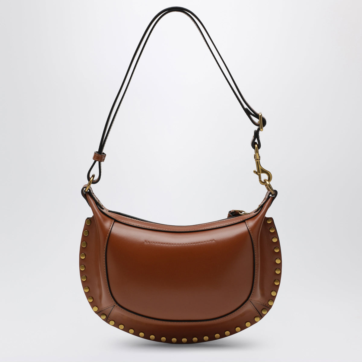 Isabel Marant Oskan Moon Shoulder Bag In Calfskin Leather Cognac Women ISABEL MARANT