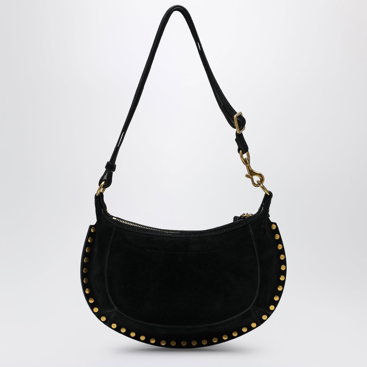 Isabel Marant Oskan Moon Shoulder Bag In Black Suede Women ISABEL MARANT