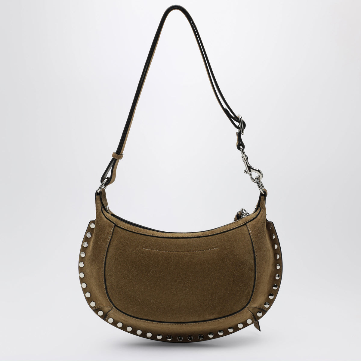Isabel Marant Oskan Moon Shoulder Bag In Taupe Suede Women