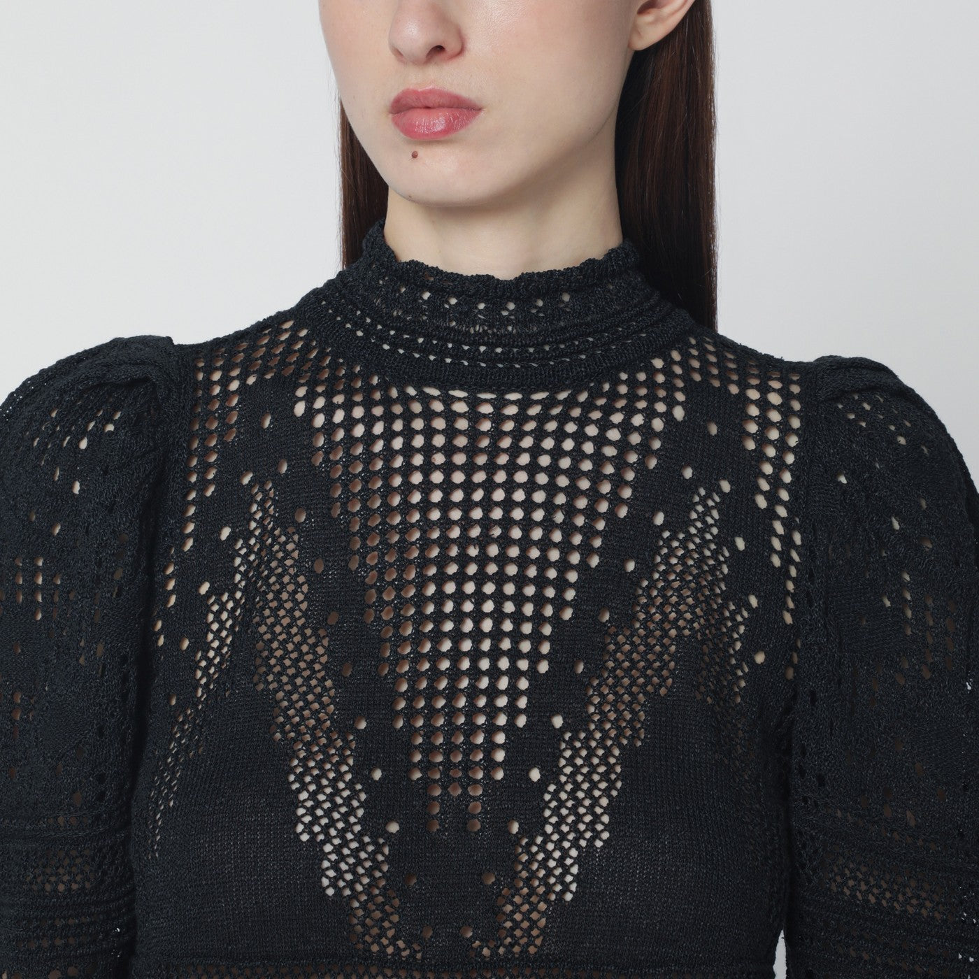 Isabel Marant Dahara Black Openwork Knit Top Women ISABEL MARANT