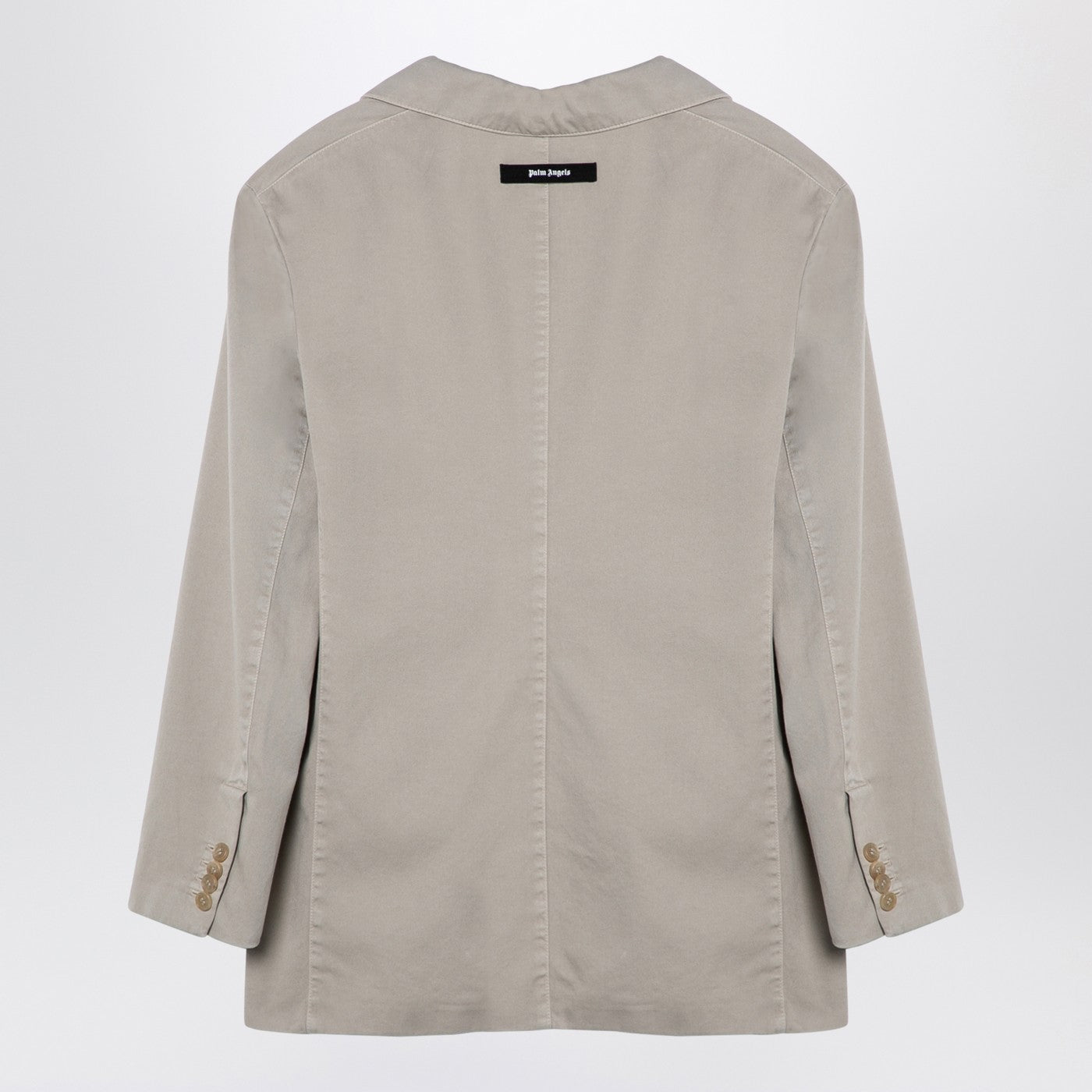Palm Angels Beige Double-Breasted Cotton Jacket Women PALM ANGELS