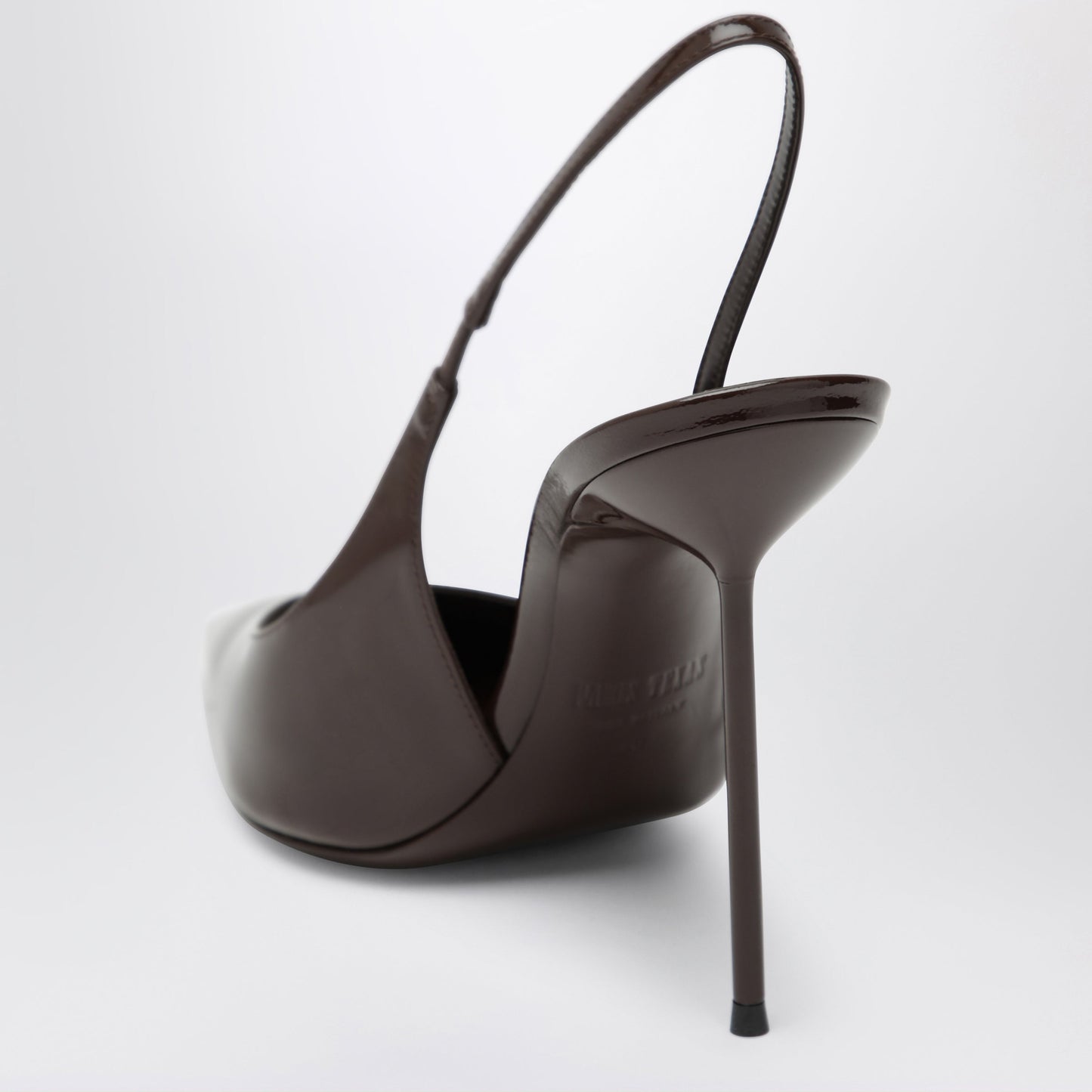 Paris Texas Lidia Slingback Pumps In Ebony Patent Leather Women PARIS TEXAS