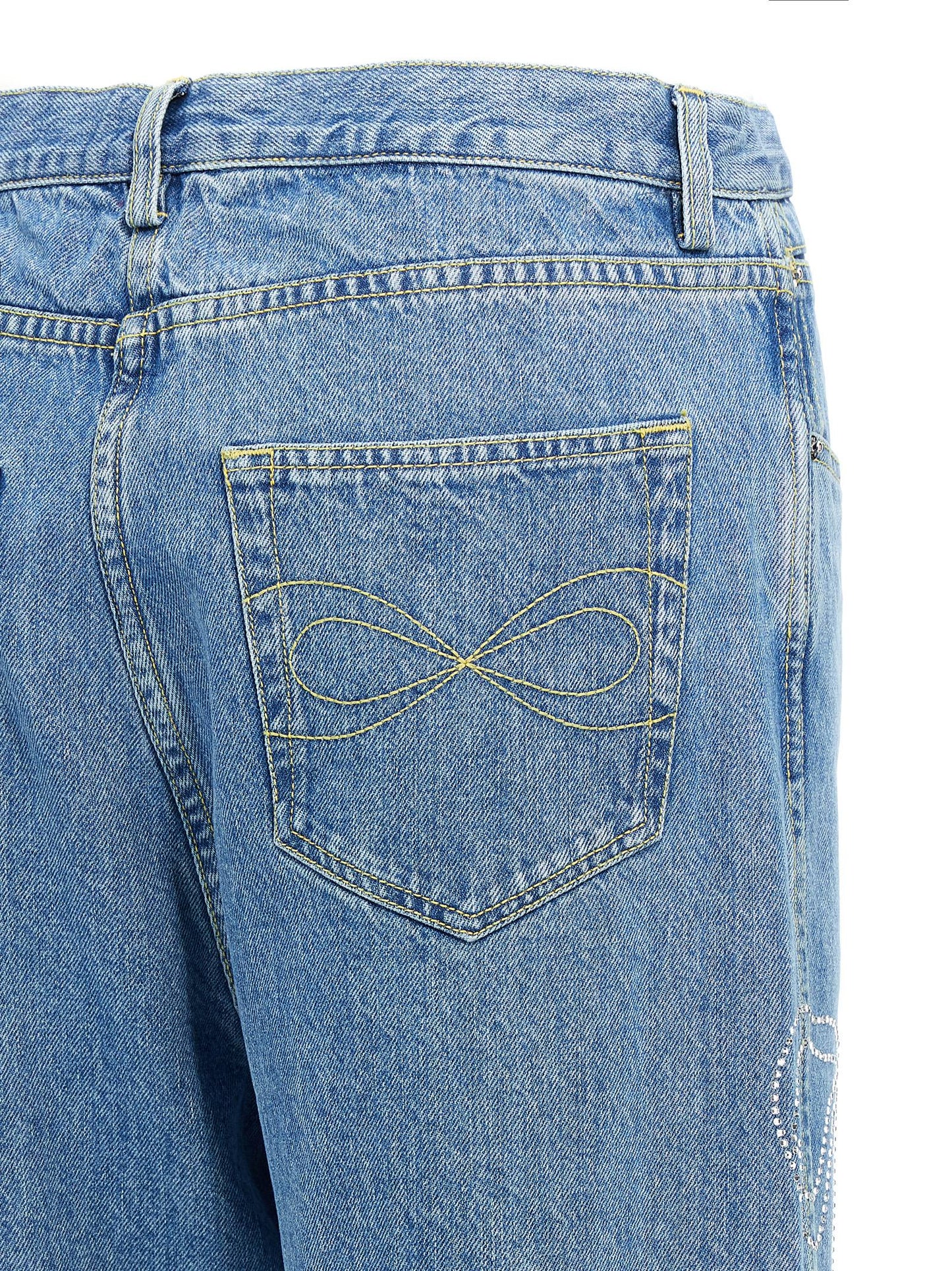 Mach & Mach Women 'Crystal Ribbon Hot Fix' Jeans MACH & MACH
