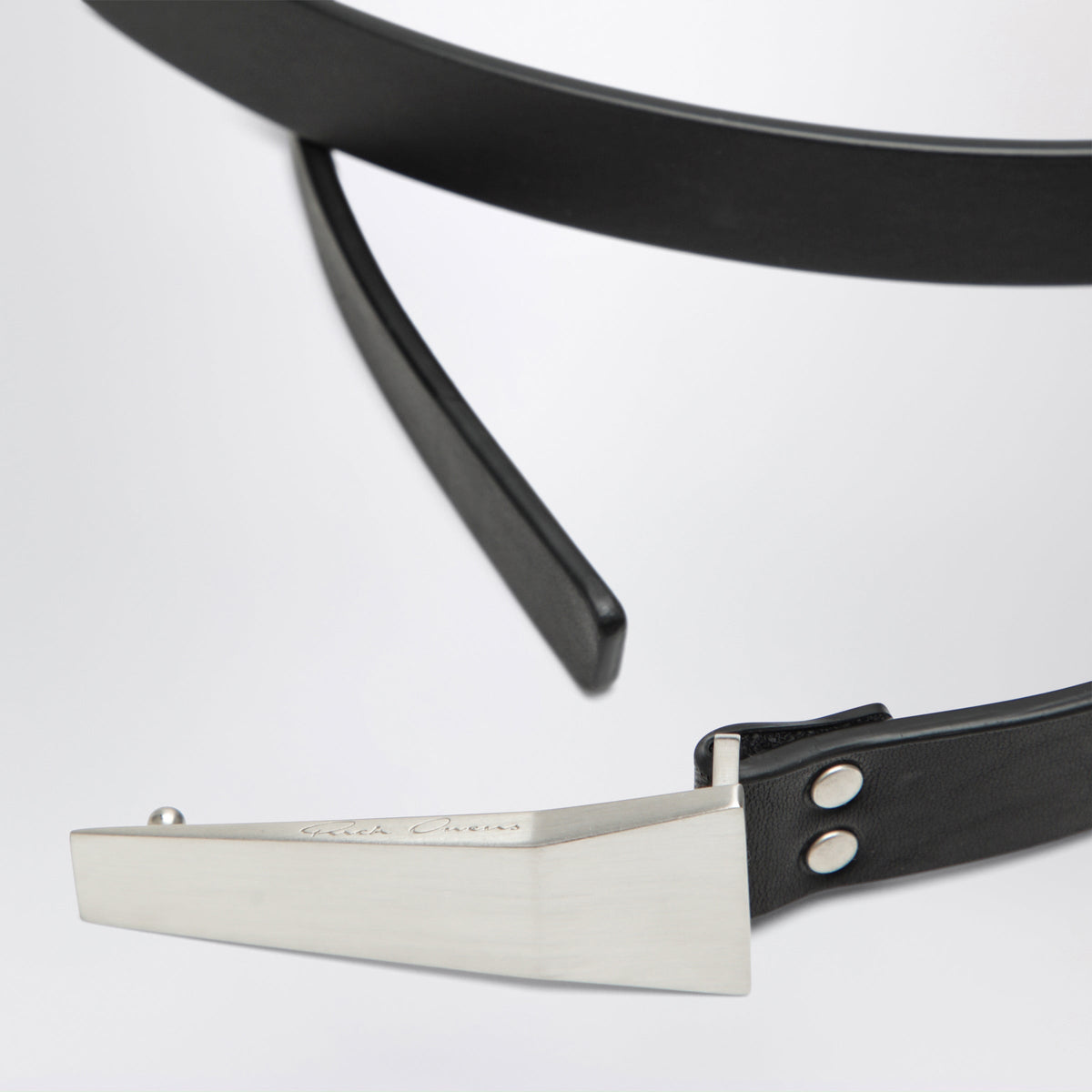 Rick Owens Black Trunk Belt Leather Belt Men RICK OWENS