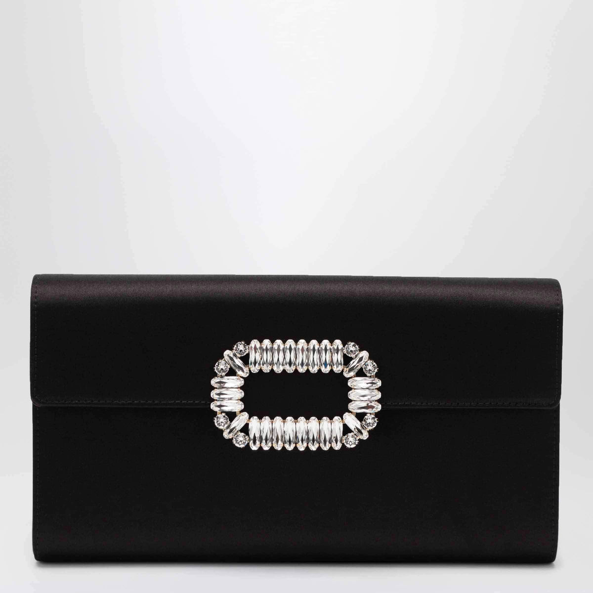 Roger Vivier Black Satin Pochette With Sexy Choc Buckle Women ROGER VIVIER