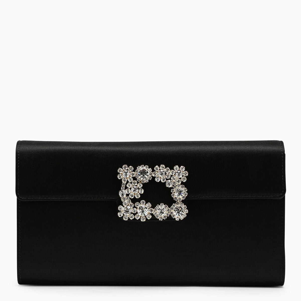 Roger Vivier Black Satin Clutch Bag With Buckle Women ROGER VIVIER