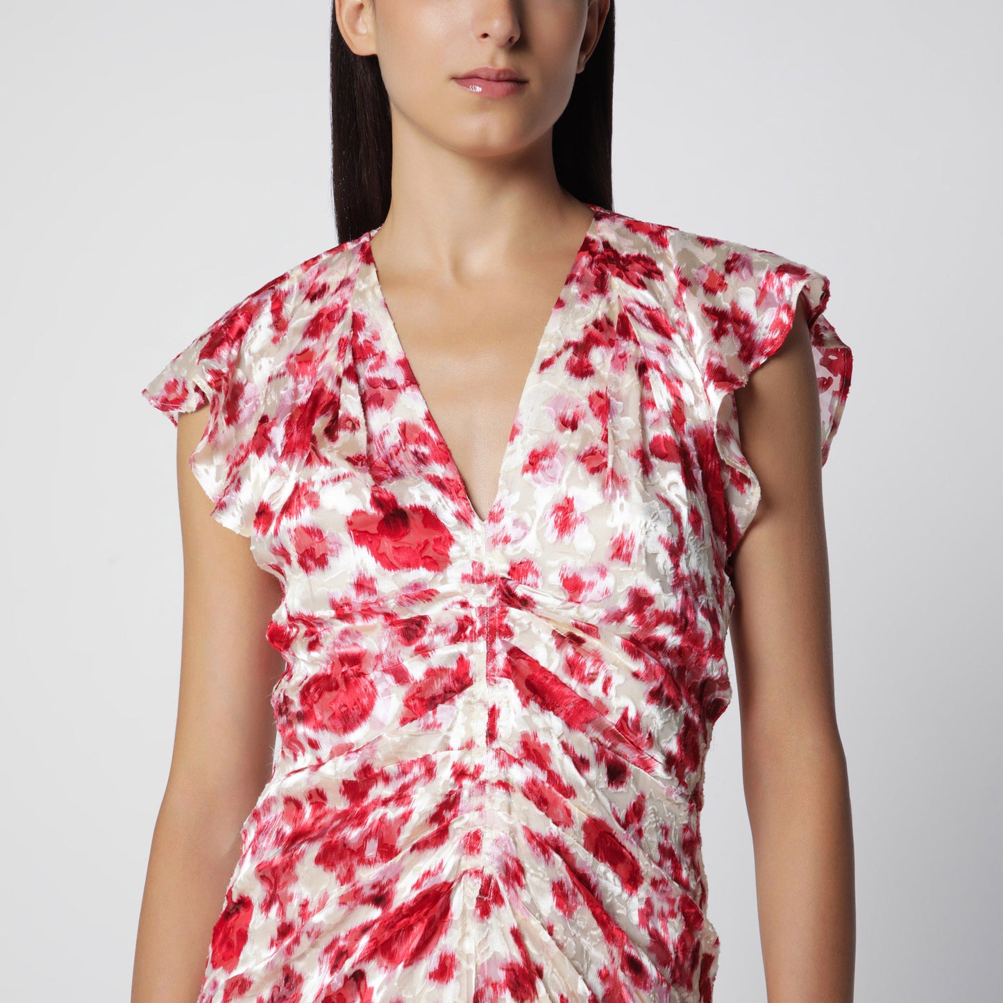 Isabel Marant Lyndsay Dress In Printed Silk Devore Georgette Women ISABEL MARANT