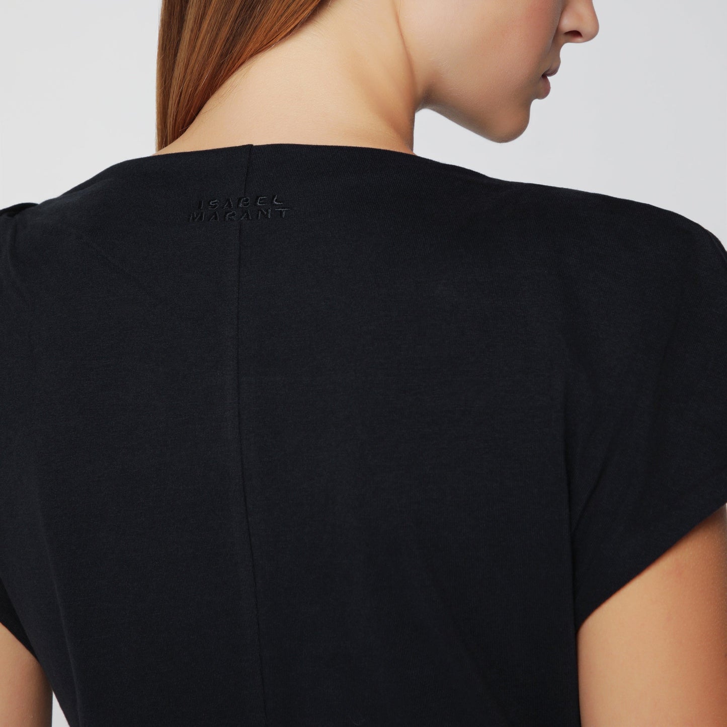 Isabel Marant Black Nadela Draped Jersey Dress Women ISABEL MARANT