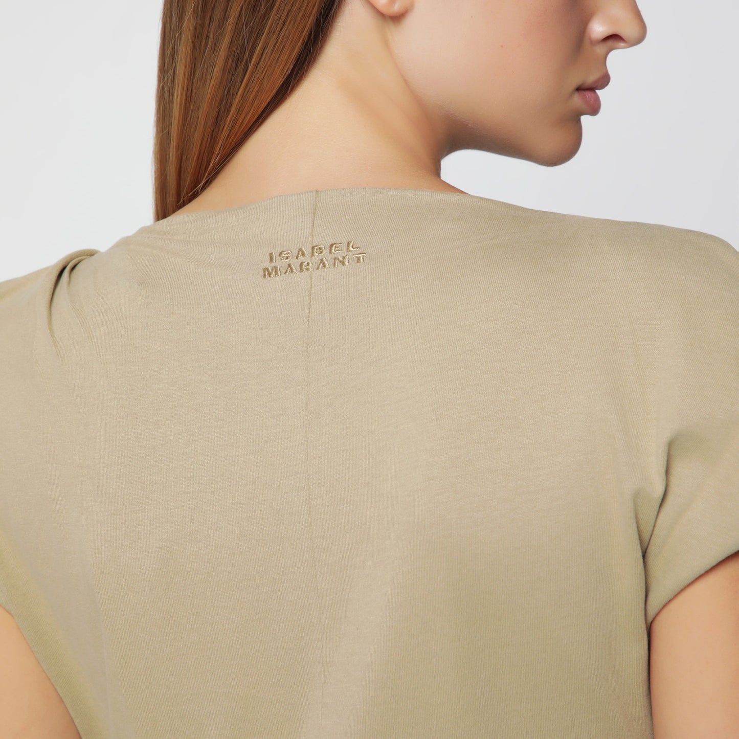 Isabel Marant Light Bronze Nadela Draped Jersey Dress Women ISABEL MARANT