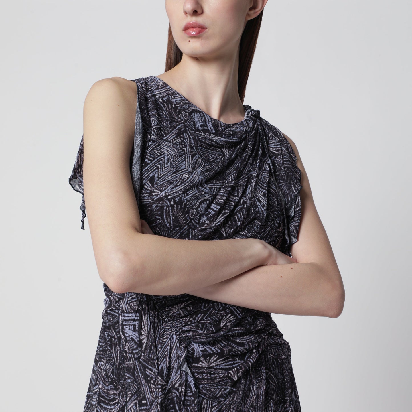 Isabel Marant Asymmetrical Mini Dress Faded Night In Silk Women ISABEL MARANT