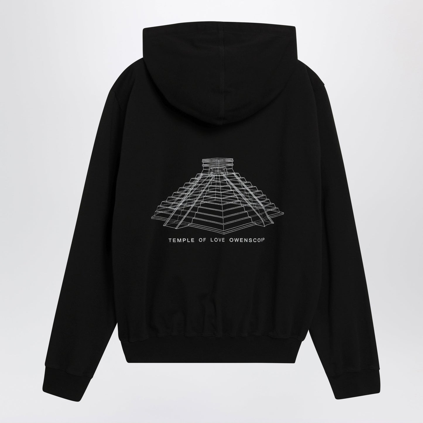 Rick Owens Black Hoodie With Logo Print Men RICK OWENS
