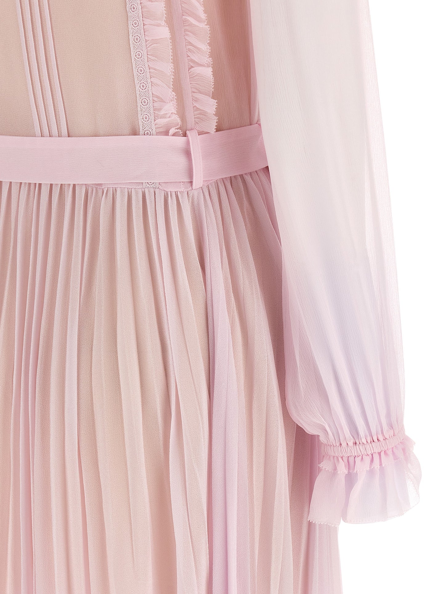 Self Portrait Women 'Pink Pleated Georgette Midi' Dresses SELF-PORTRAIT