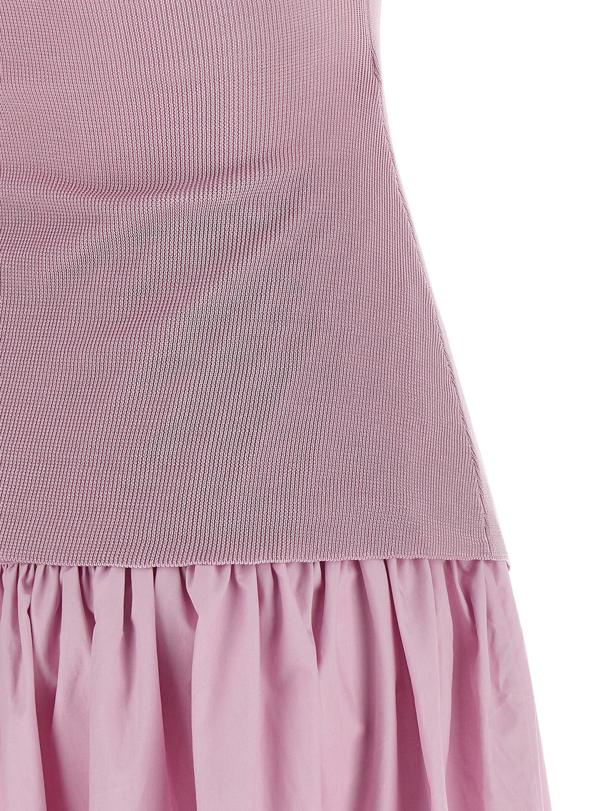Self Portrait Women 'Pink Cotton Draped Knit Midi' Dress SELF-PORTRAIT