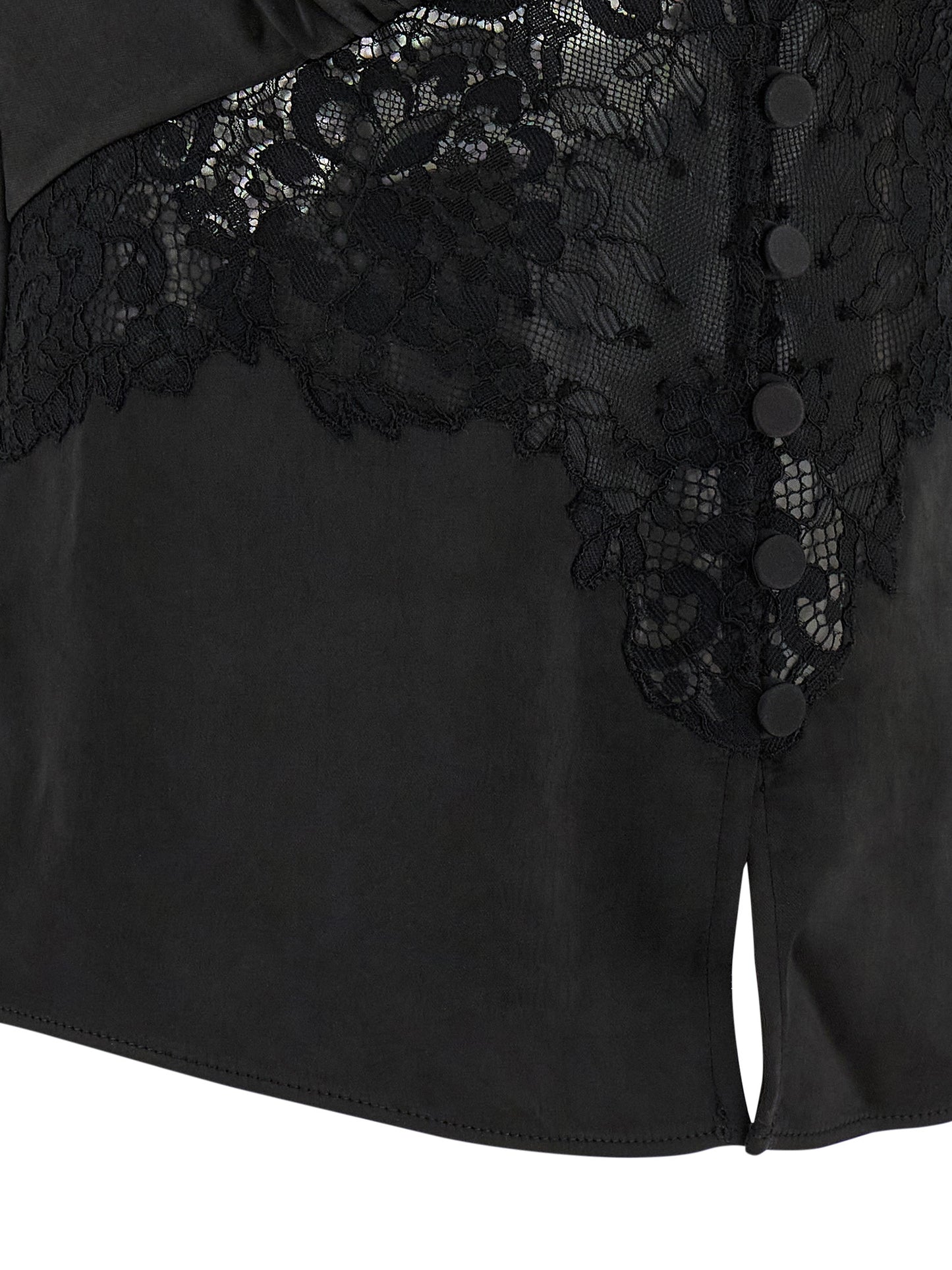 Self Portrait Women 'Black Satin Lace' Top SELF-PORTRAIT