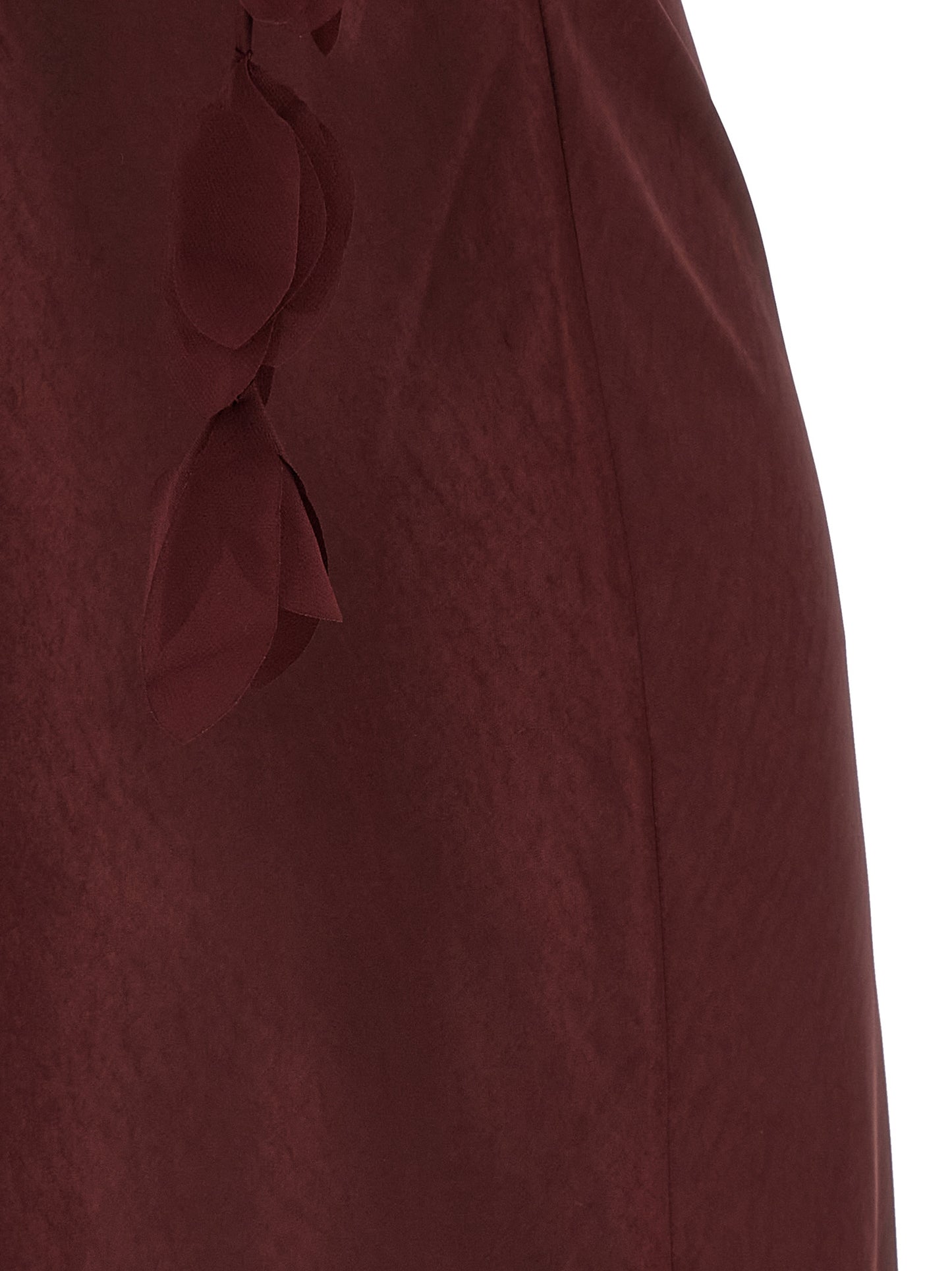 Self Portrait Women 'Burgundy Satin Flower Midi' Dress SELF-PORTRAIT