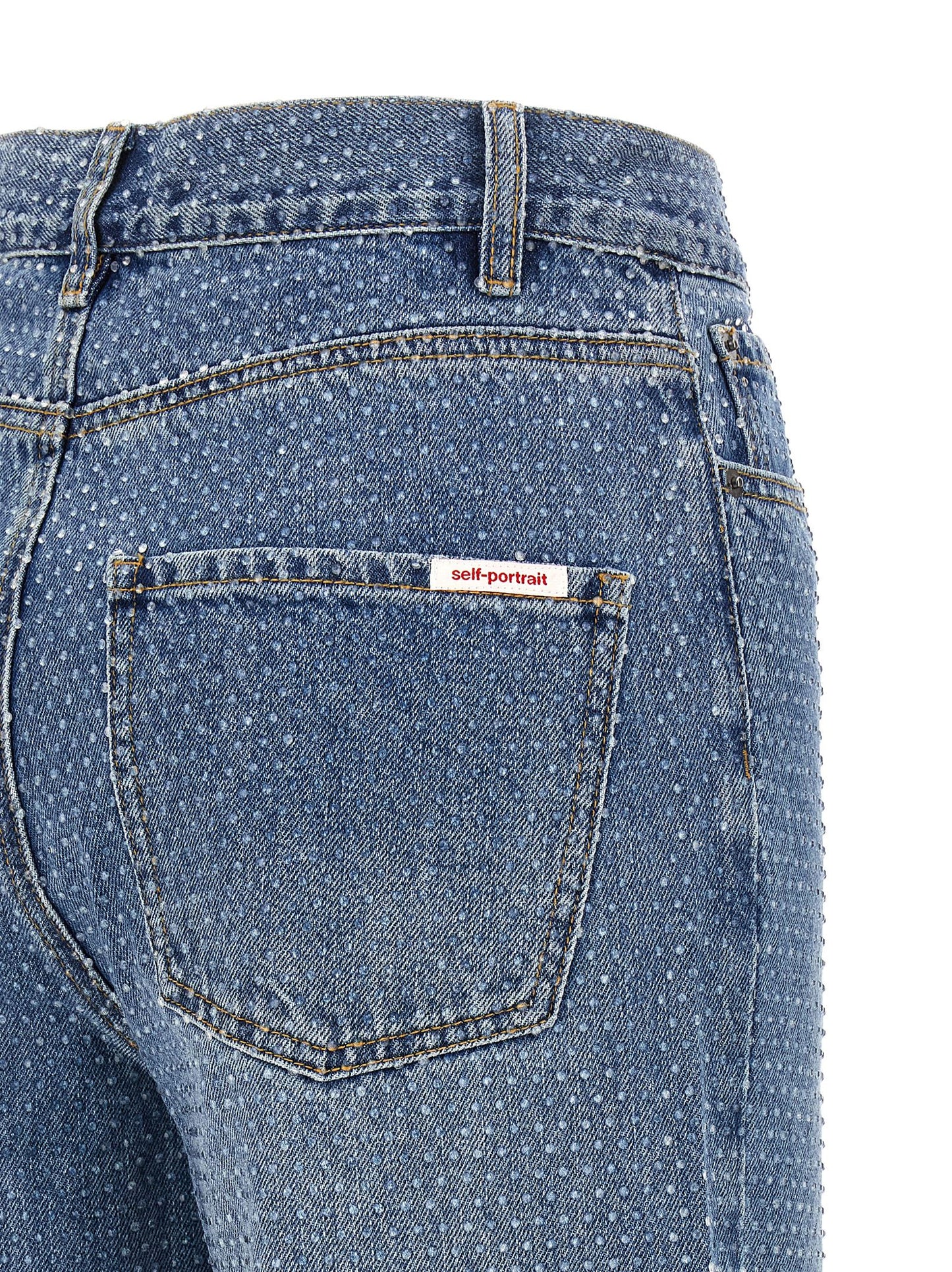 Self Portrait Women 'Rhinestone Denim Straight Leg' Jeans SELF-PORTRAIT