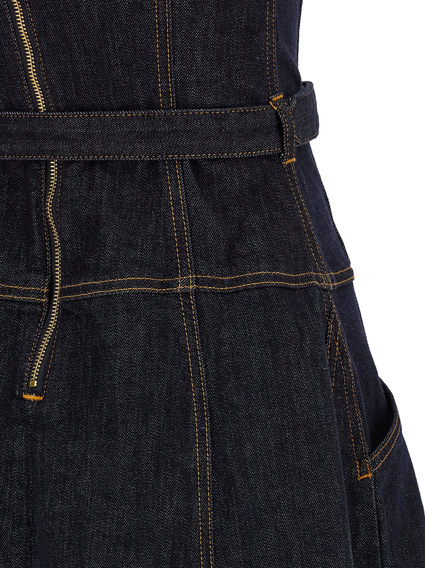 Self Portrait Women 'Indigo Denim Flared Midi' Dress SELF-PORTRAIT