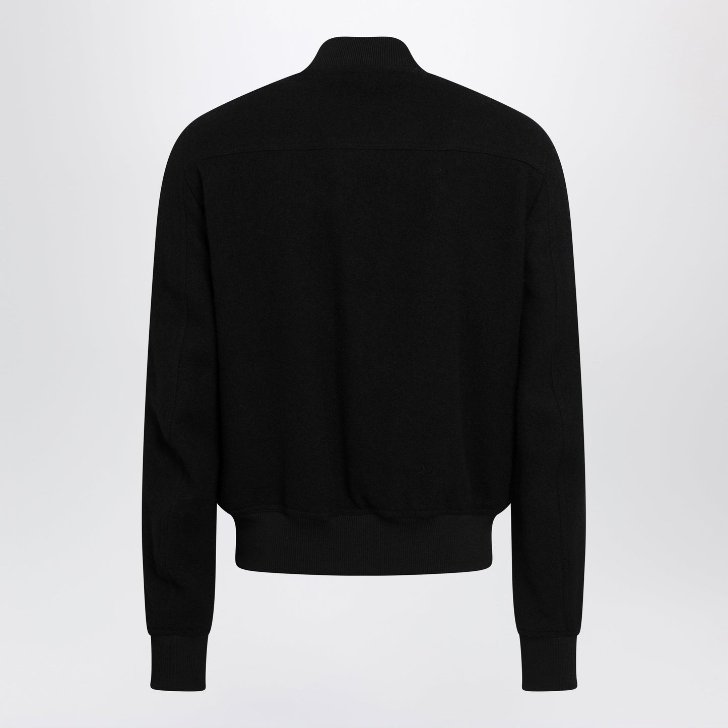 Rick Owens Black Virgin Wool Bomber Jacket With Zip Men RICK OWENS