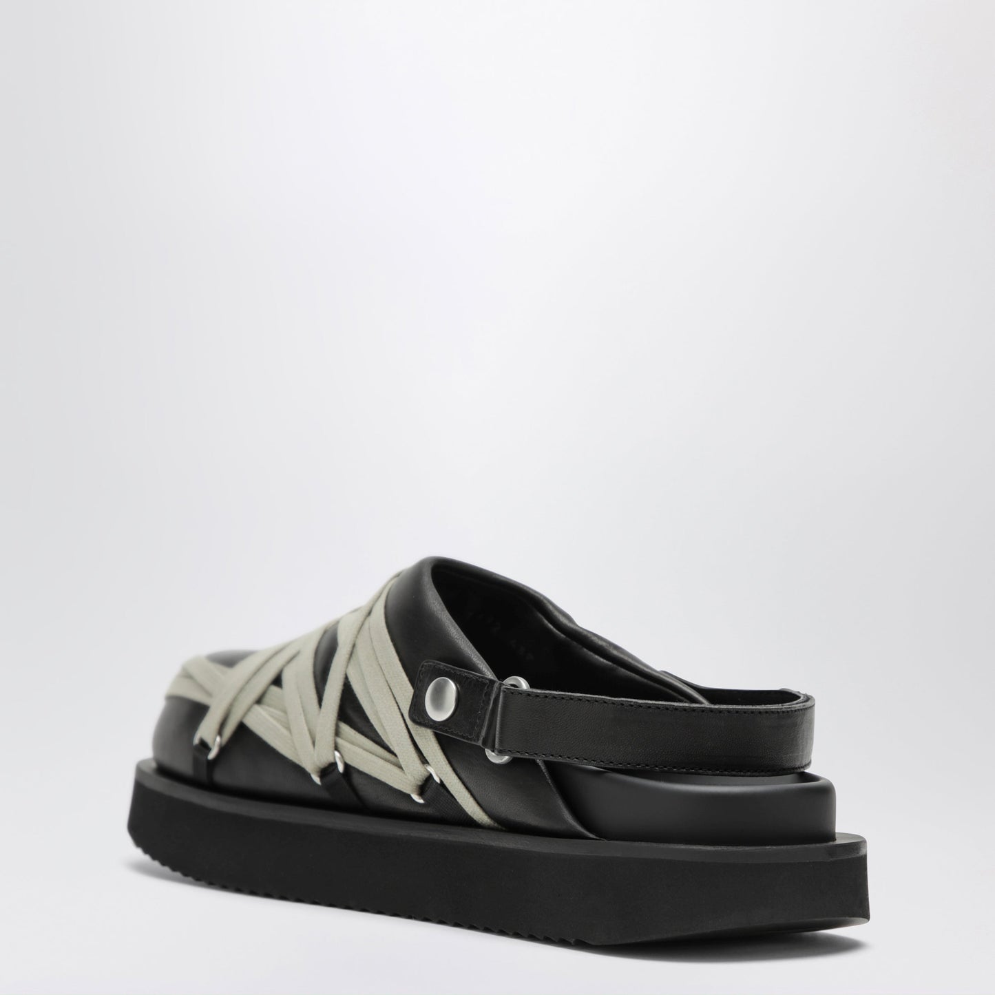 Rick Owens Megalace Mules With Black Leather Criss-Cross Laces Men RICK OWENS
