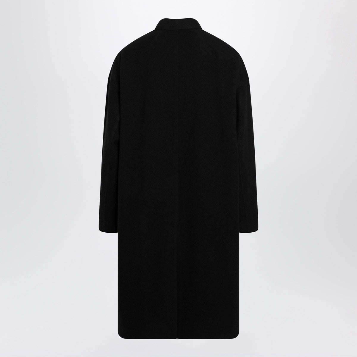 Rick Owens Long Single-Breasted Virgin Wool Coat In Black Men RICK OWENS