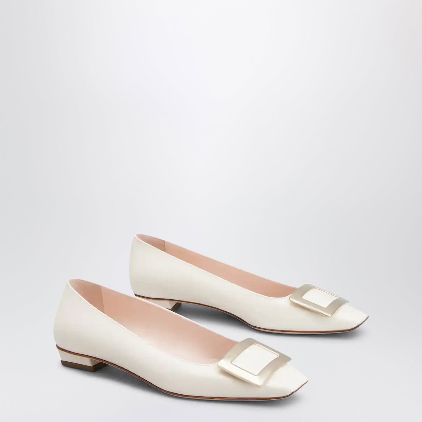 Roger Vivier Belle Vivier White Patent Leather Ballet Flats Women ROGER VIVIER