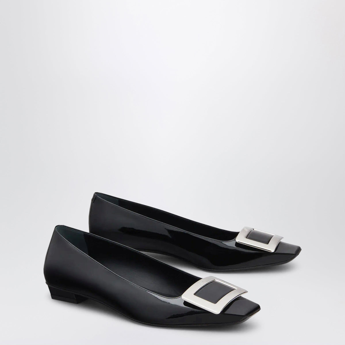 Roger Vivier Belle Vivier Black Patent Leather Ballet Flats Women