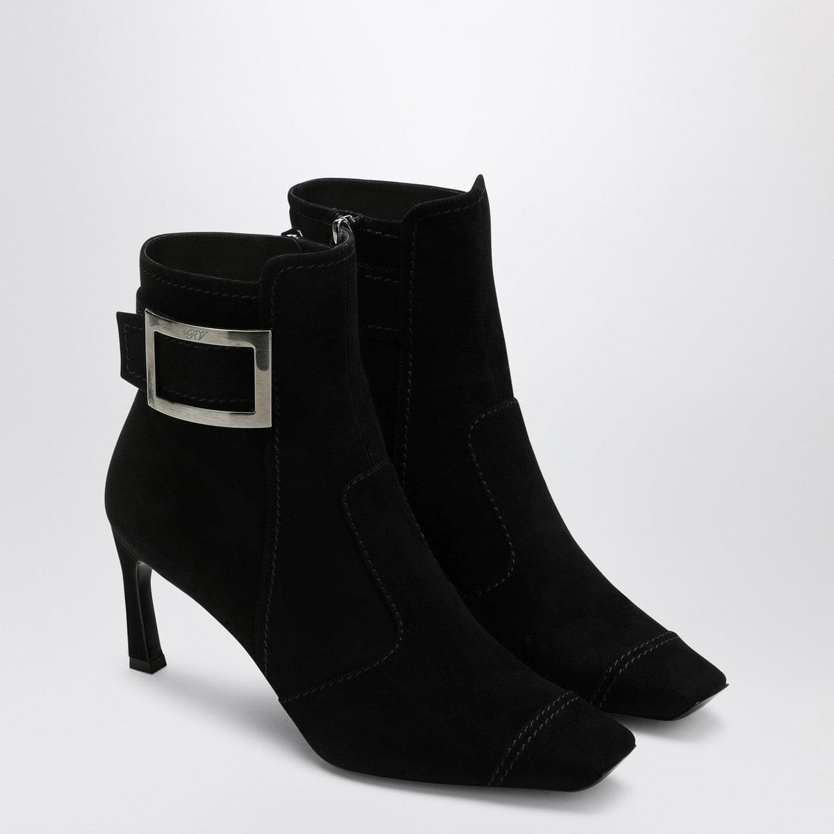 Roger Vivier Black Trompette Suede Ankle Boot Women ROGER VIVIER