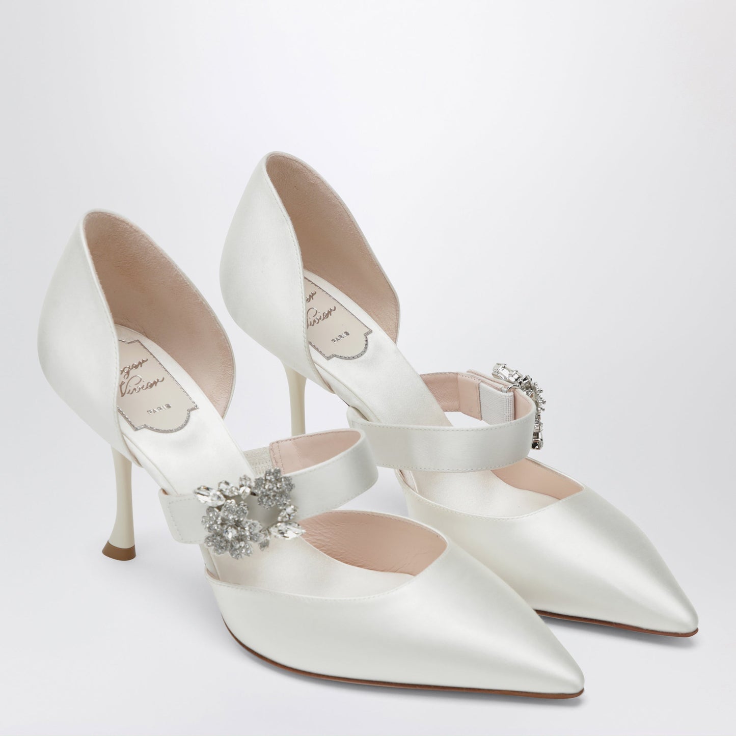 Roger Vivier Mary Jane Dorsay Efflorescence In Light Blue Satin Women ROGER VIVIER