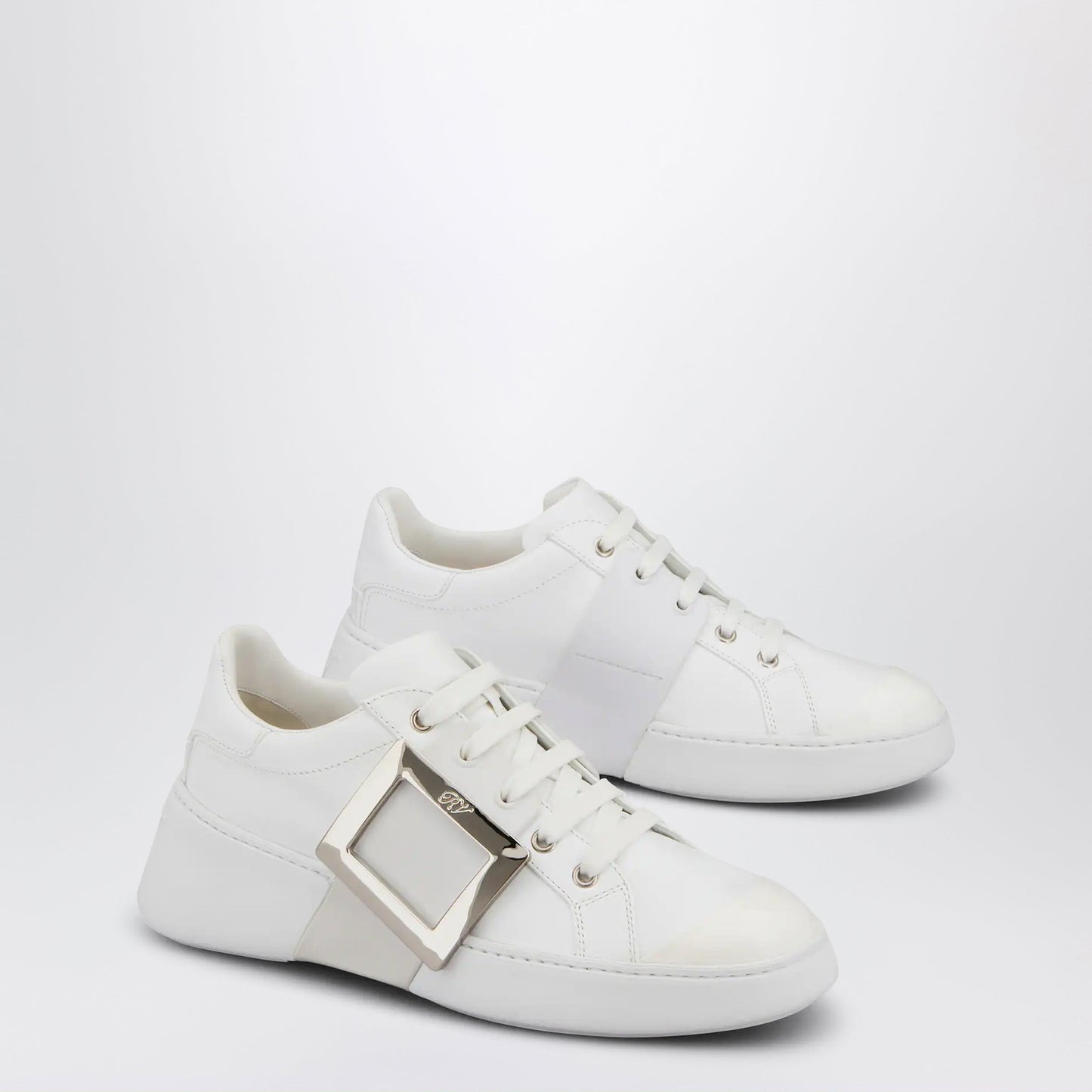 Roger Vivier Viv' Skate Sneakers In White Leather Women ROGER VIVIER
