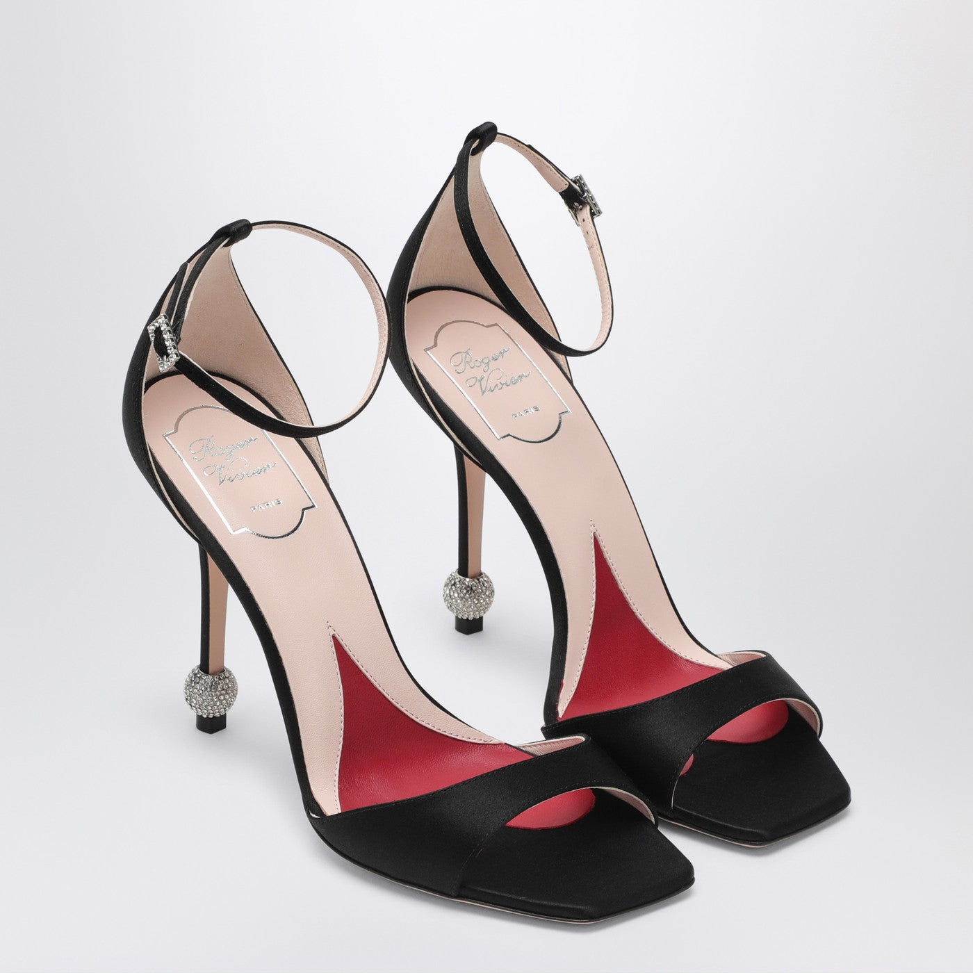 Roger Vivier Black Sandal With Jewelled Heel Women ROGER VIVIER