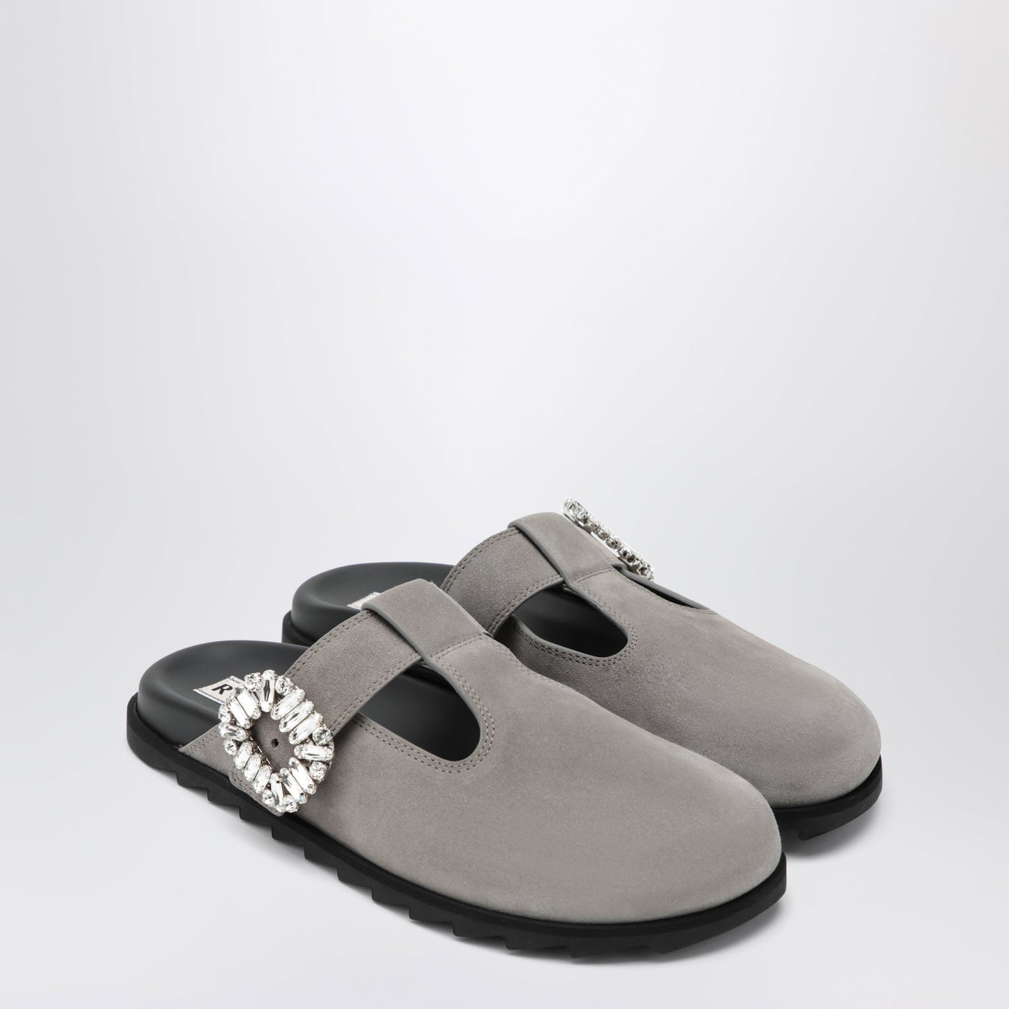 Roger Vivier Slidy Viv Mules In Suede Clay-Coloured Women ROGER VIVIER