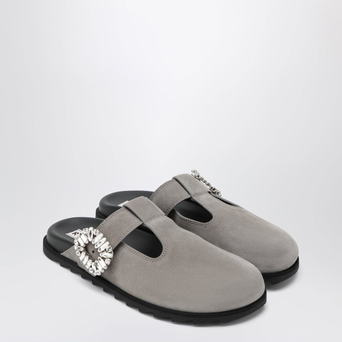 Roger Vivier Slidy Viv Mules In Suede Clay-Coloured Women ROGER VIVIER