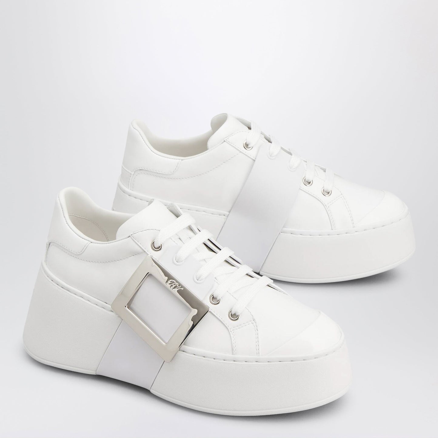 Roger Vivier Viv' Skate Sneakers In White Leather Women ROGER VIVIER