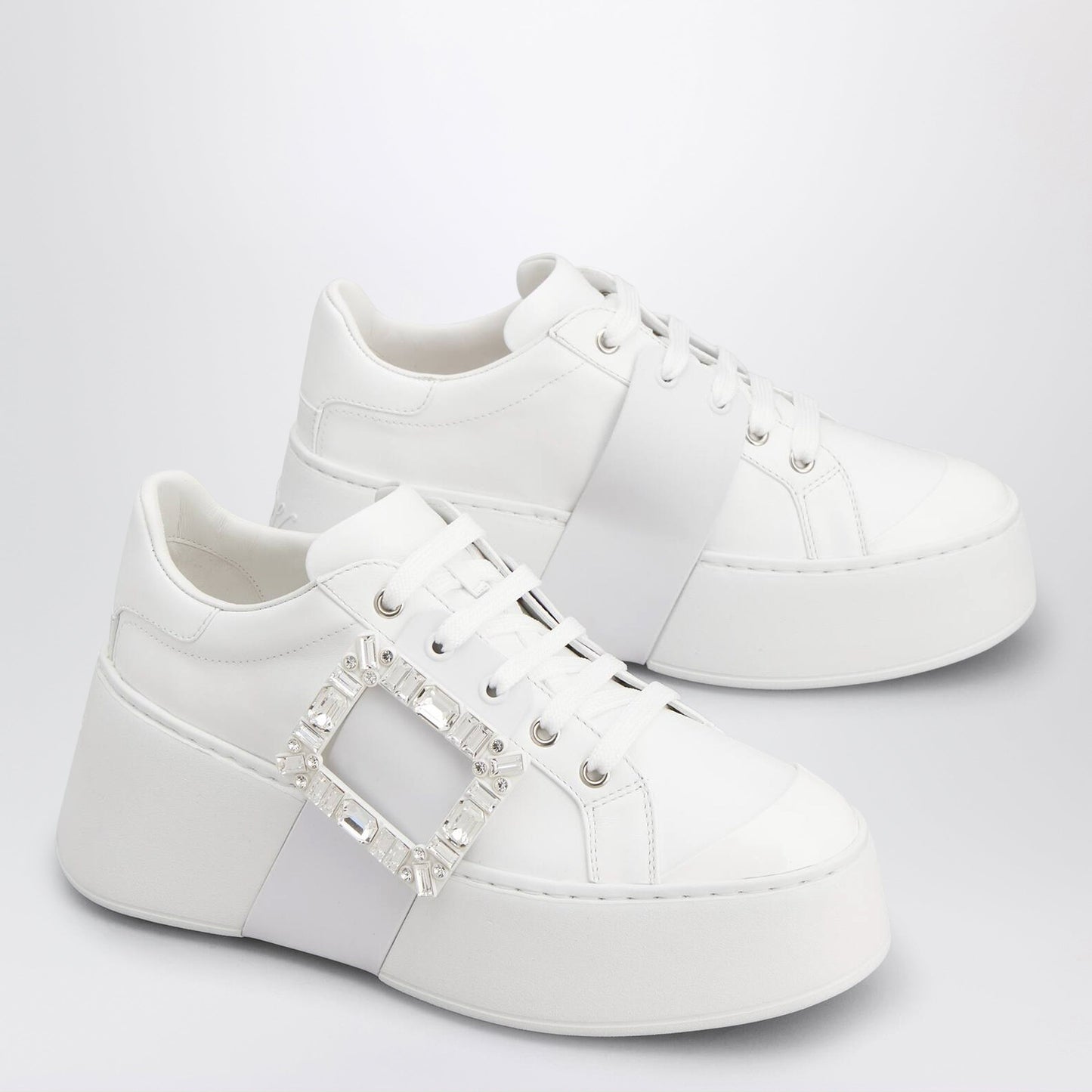 Roger Vivier Viv' Skate Sneakers In White Leather Women ROGER VIVIER