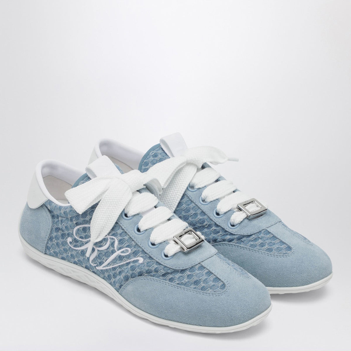 Roger Vivier Viv' Low Sneakers In Sky Blue Women ROGER VIVIER