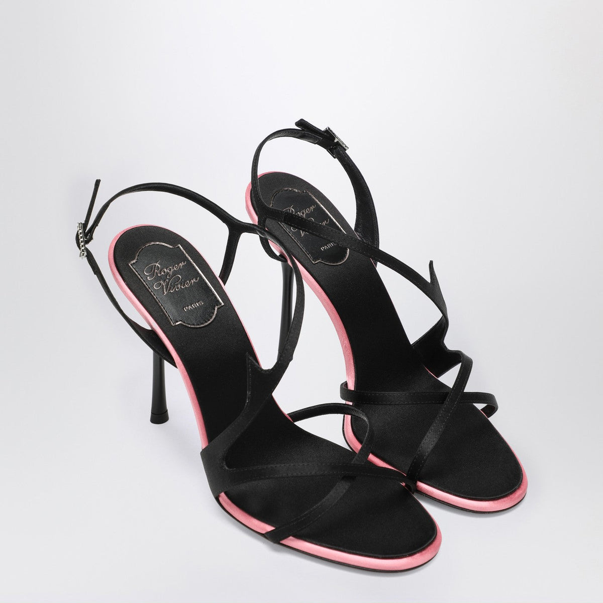 Roger Vivier Black Satin Heeled Sandals Women ROGER VIVIER