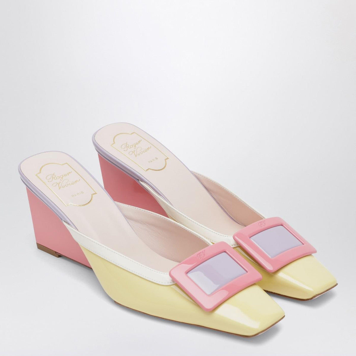 Roger Vivier Belle Vivier Wedge Mules In Patent Leather Women ROGER VIVIER