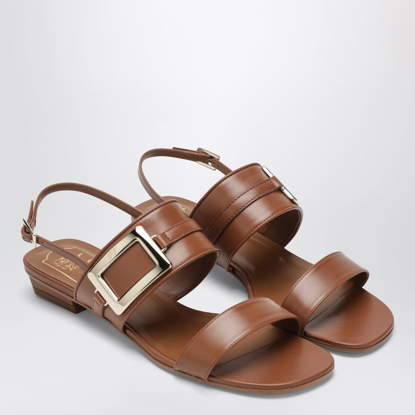 Roger Vivier Belle Vivier Leather Mules Cognac Women ROGER VIVIER