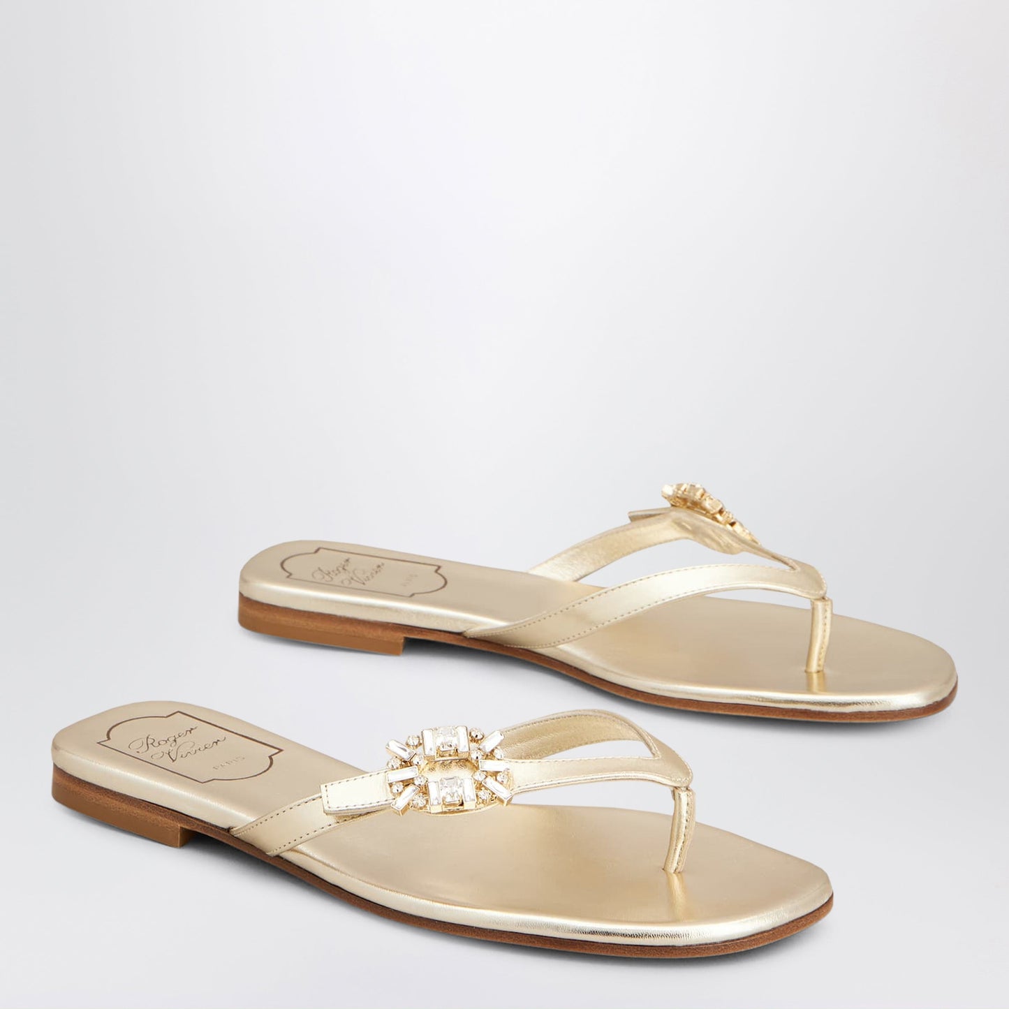 Roger Vivier Gold Metallic Nappa Leather Slip-On Women ROGER VIVIER