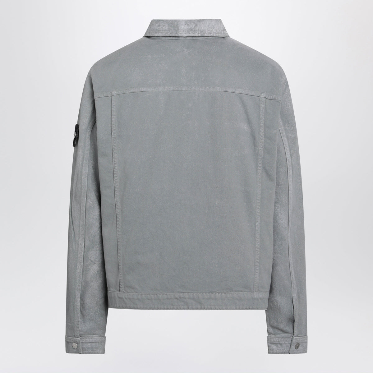 Stone Island Grey Zip-Up Shirt Jacket In Cotton Men STONE ISLAND