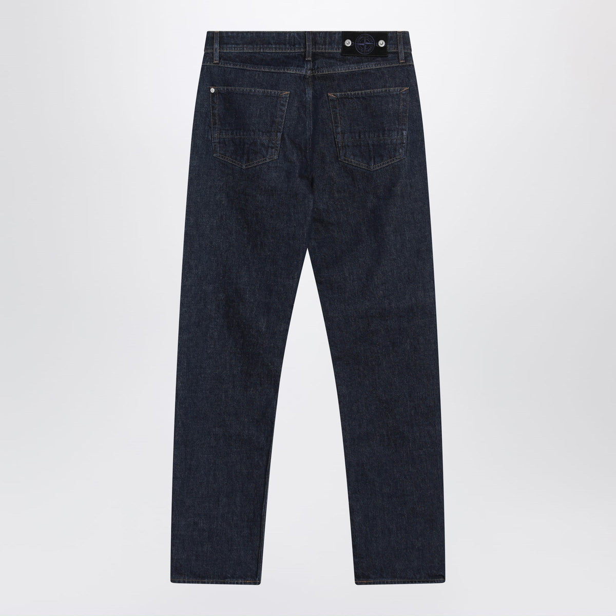 Stone Island Regular Straight Jeans In Blue Rinsed Denim Men