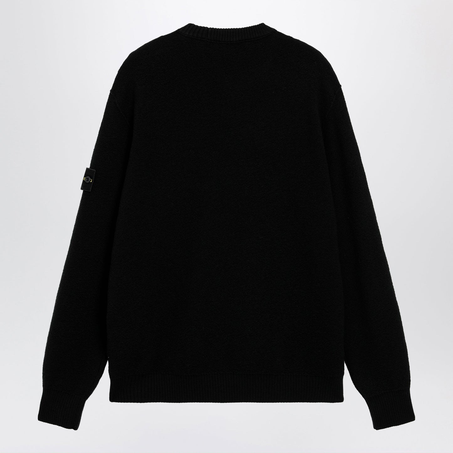 Stone Island Black Wool Crewneck Sweater Men STONE ISLAND