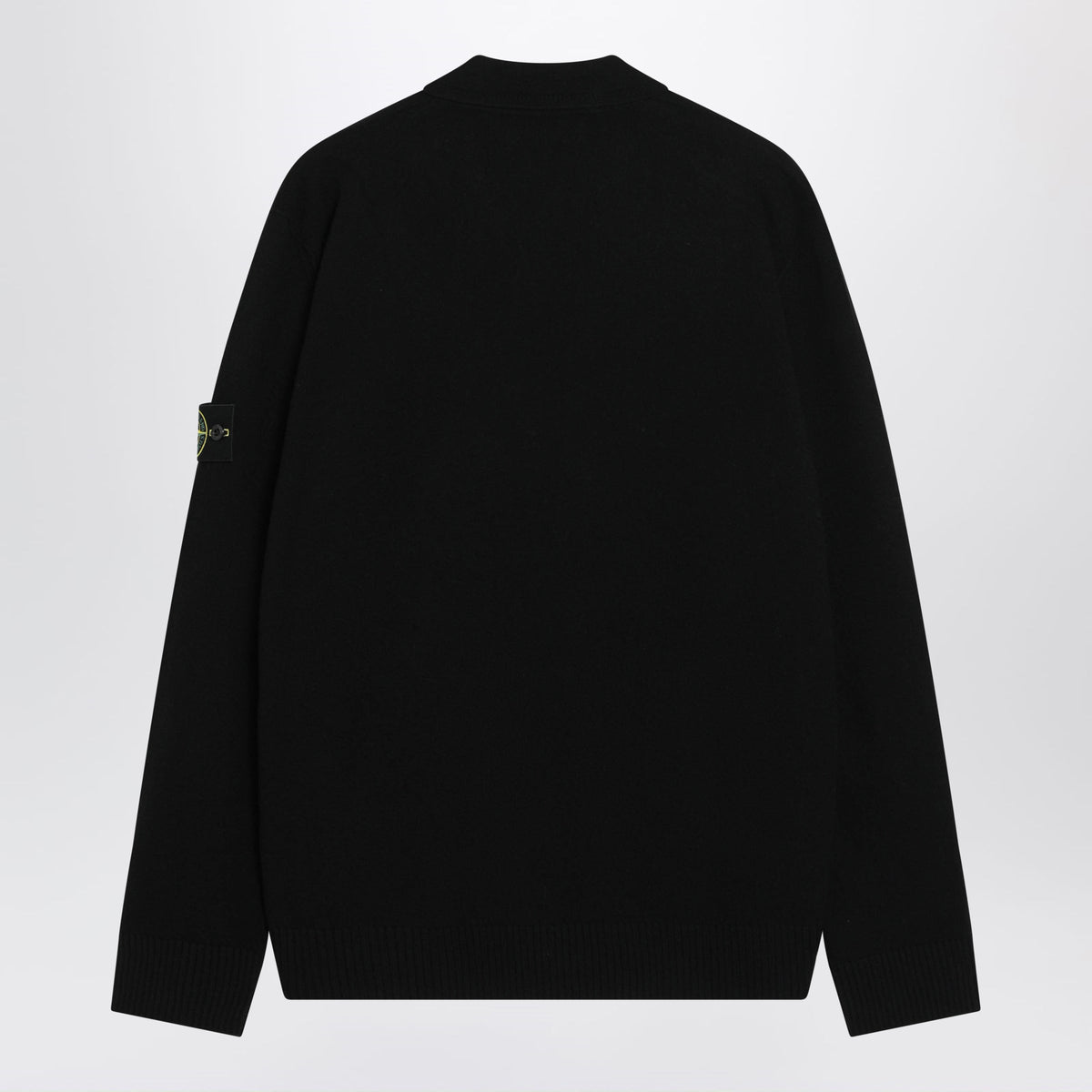 Stone Island Black Wool Polo Sweater Men STONE ISLAND