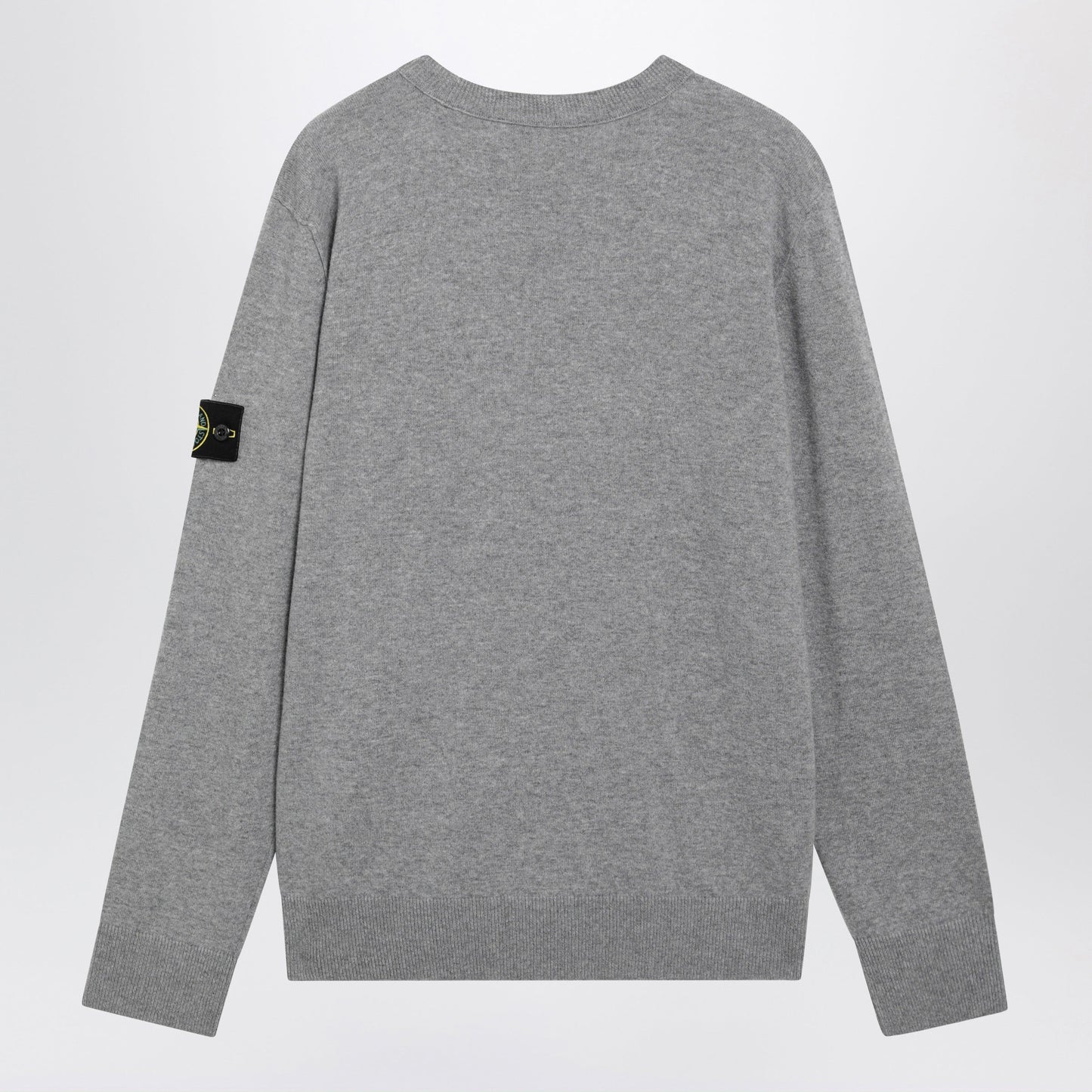 Stone Island Grey Melange Crewneck Sweater In Wool Men STONE ISLAND
