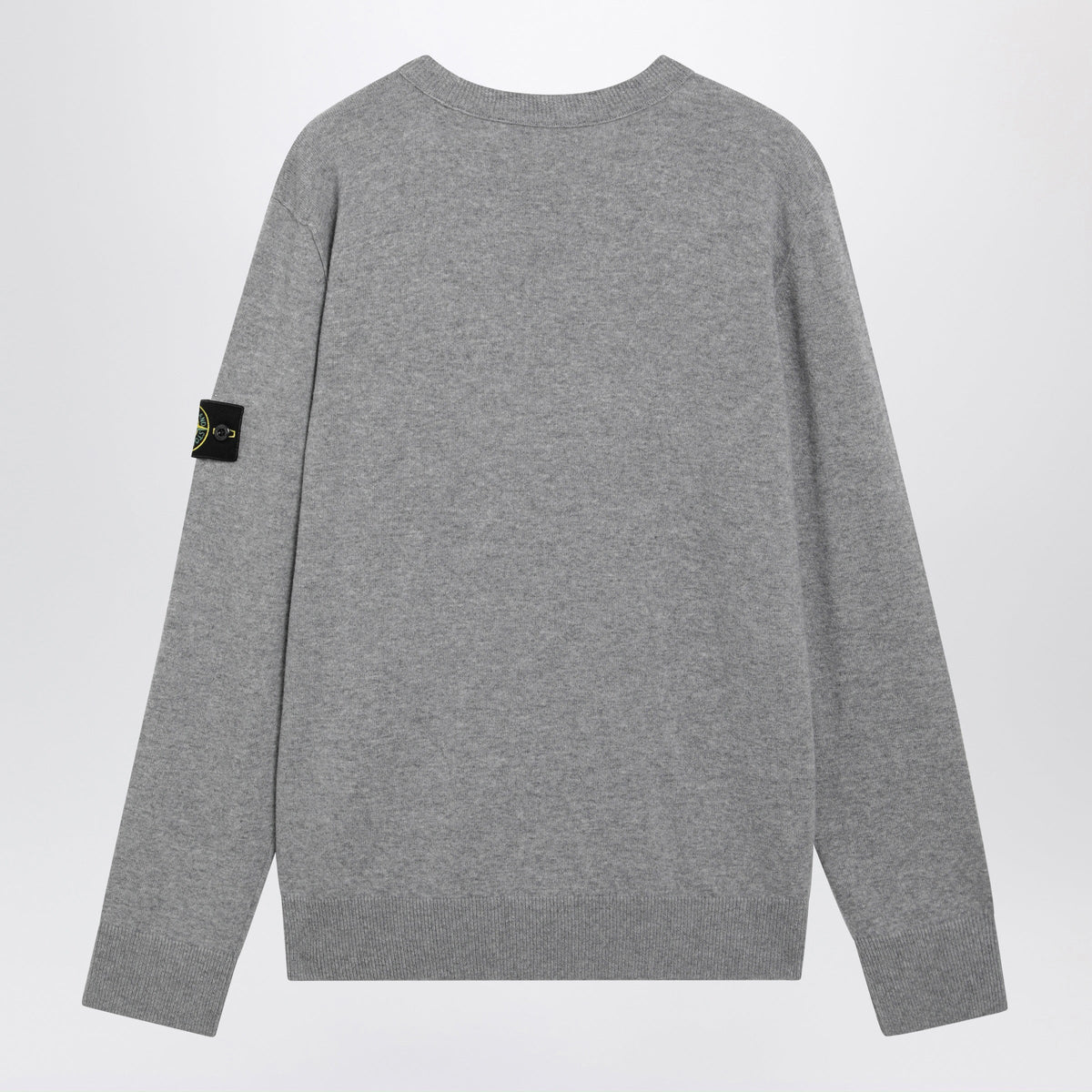 Stone Island Grey Melange Crewneck Sweater In Wool Men STONE ISLAND