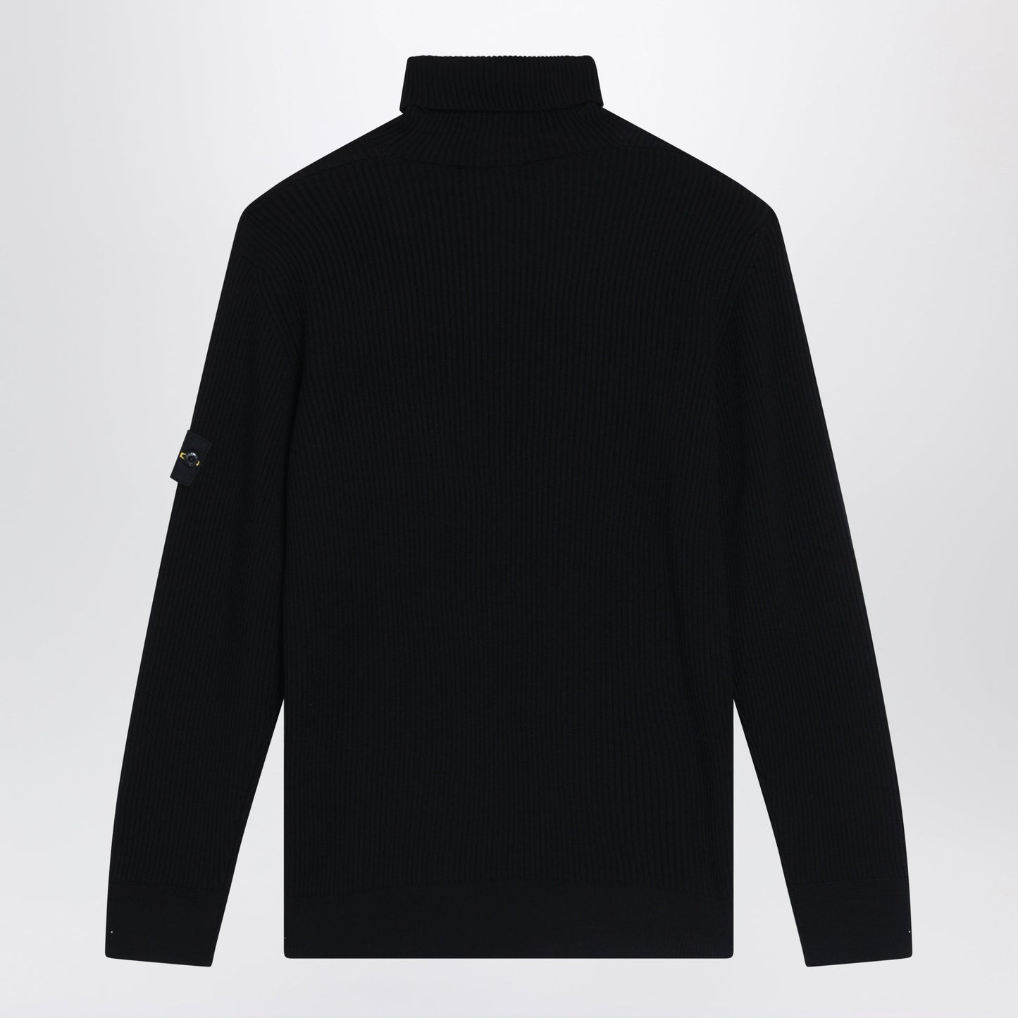 Stone Island Black Ribbed Turtleneck Sweater Men STONE ISLAND