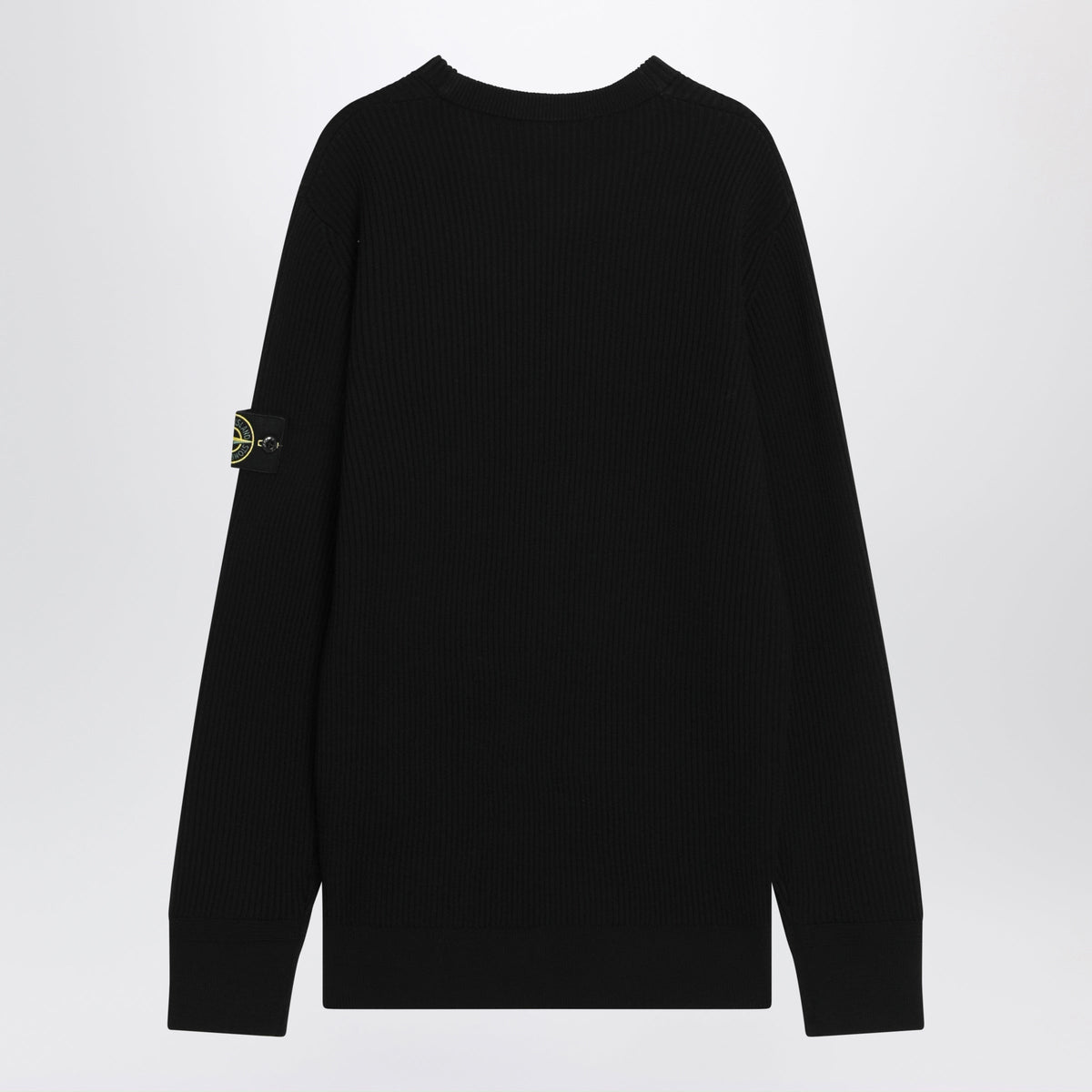 Stone Island Black Ribbed Crew-Neck Sweater Men STONE ISLAND