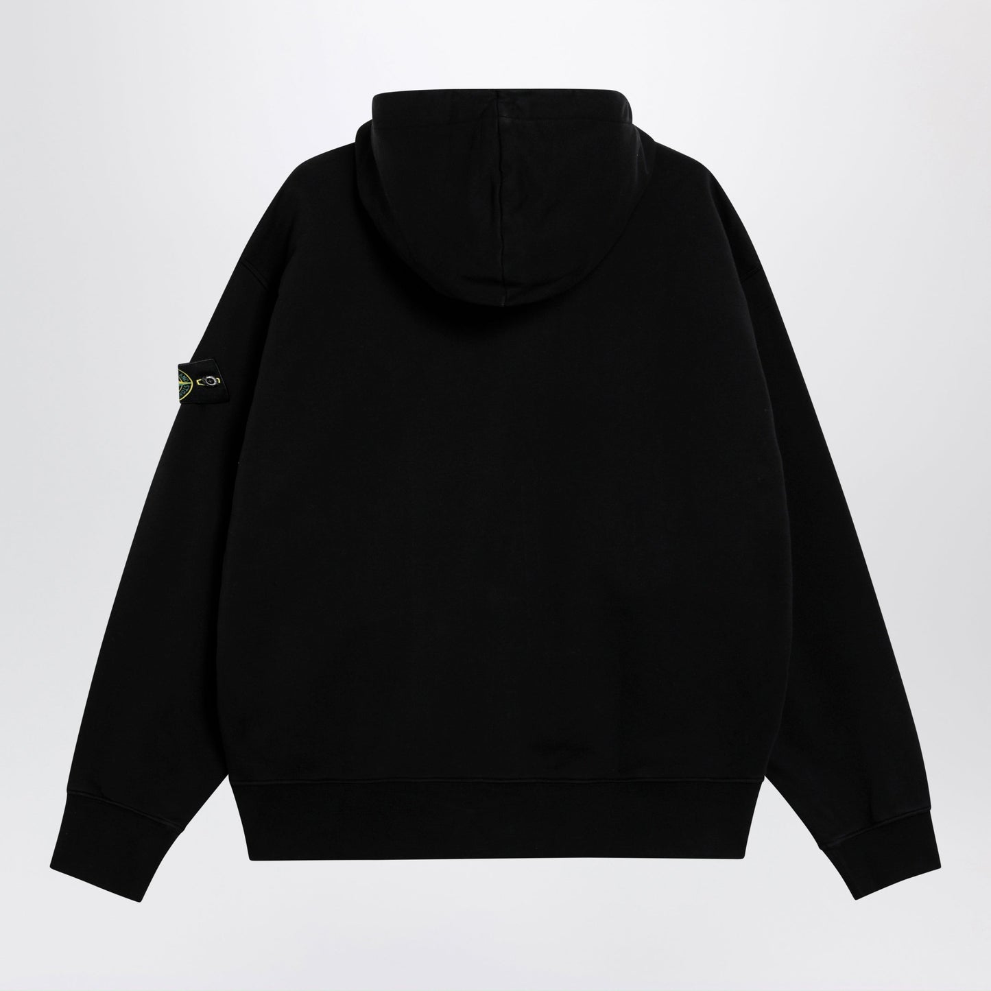 Stone Island Organic Cotton Hooded Zip Sweatshirt In Black Men STONE ISLAND