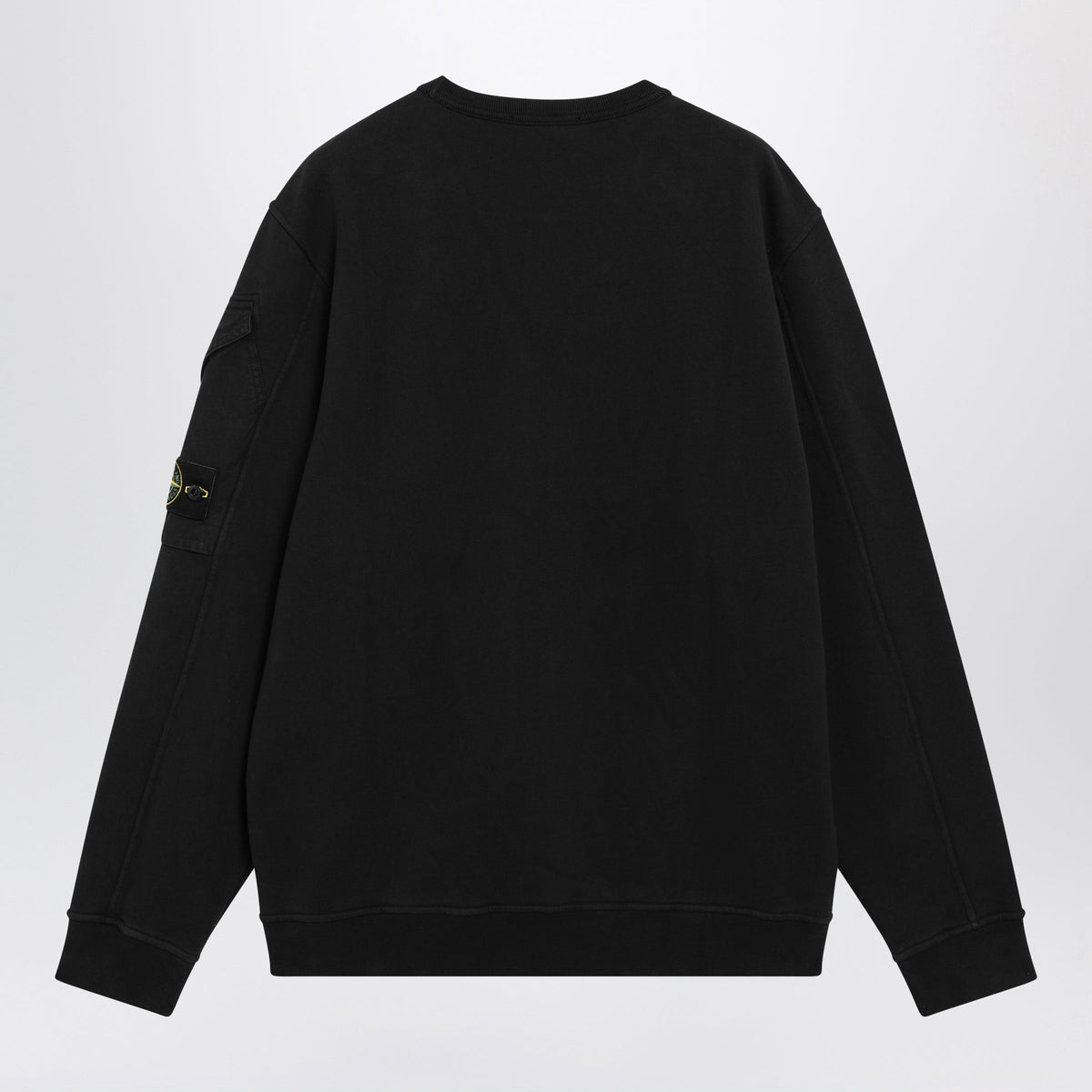 Stone Island Black Cotton Crewneck Sweatshirt Men STONE ISLAND